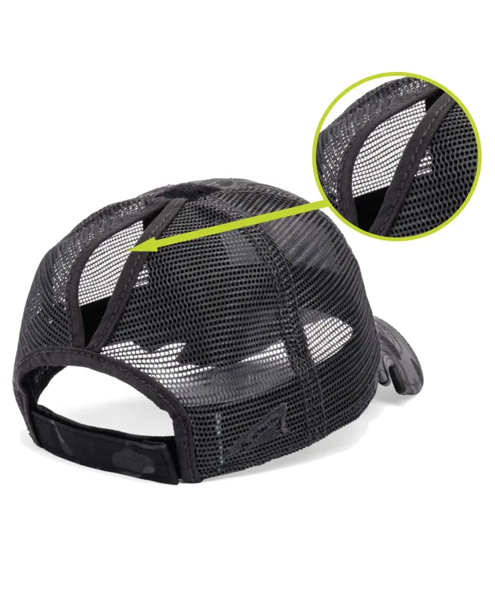 CZAPKA Notch Classic Adjustable Black Camo Ponytail Operator -Standard Notch