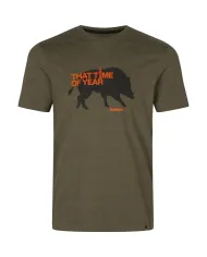 KOSZULKA SEELAND That Time T-shirt Pine green melange