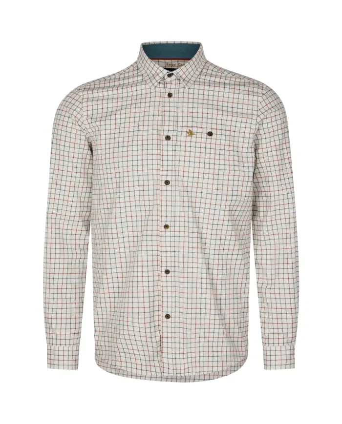 KOSZULA SEELAND Oxford Shooting Shirt Grape leaf/Terracotta Check