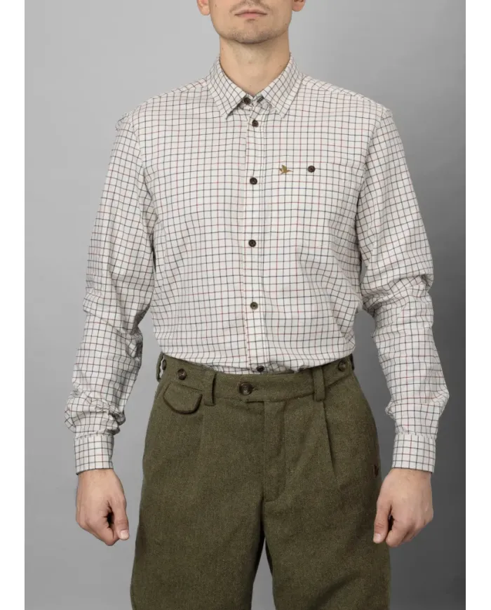 KOSZULA SEELAND Oxford Shooting Shirt Grape leaf/Terracotta Check