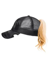 CZAPKA Notch Classic Adjustable Black Camo Ponytail Blank - Terra/Aviator Notch