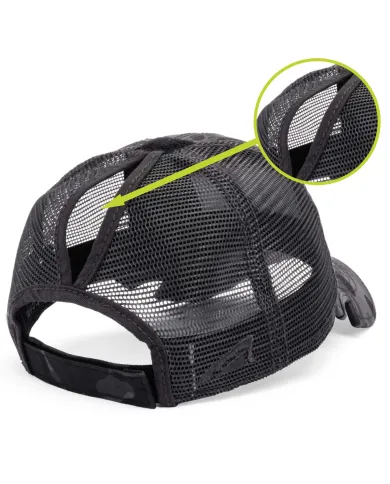 CZAPKA Notch Classic Adjustable Black Camo Ponytail Blank - Standard Notch