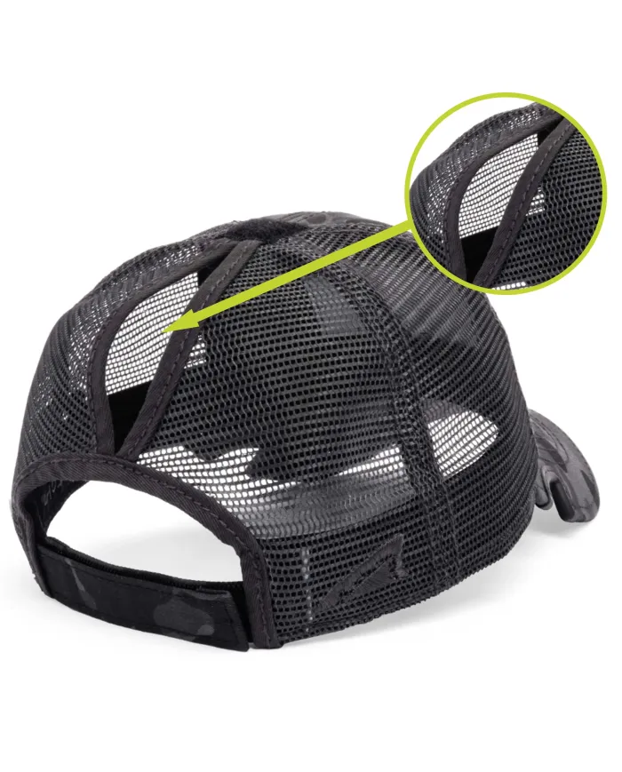 CZAPKA Notch Classic Adjustable Black Camo Ponytail Blank - Standard Notch