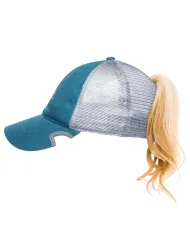 CZAPKA Notch Classic Adjustable Teal/Grey Ponytail - Standard Notch
