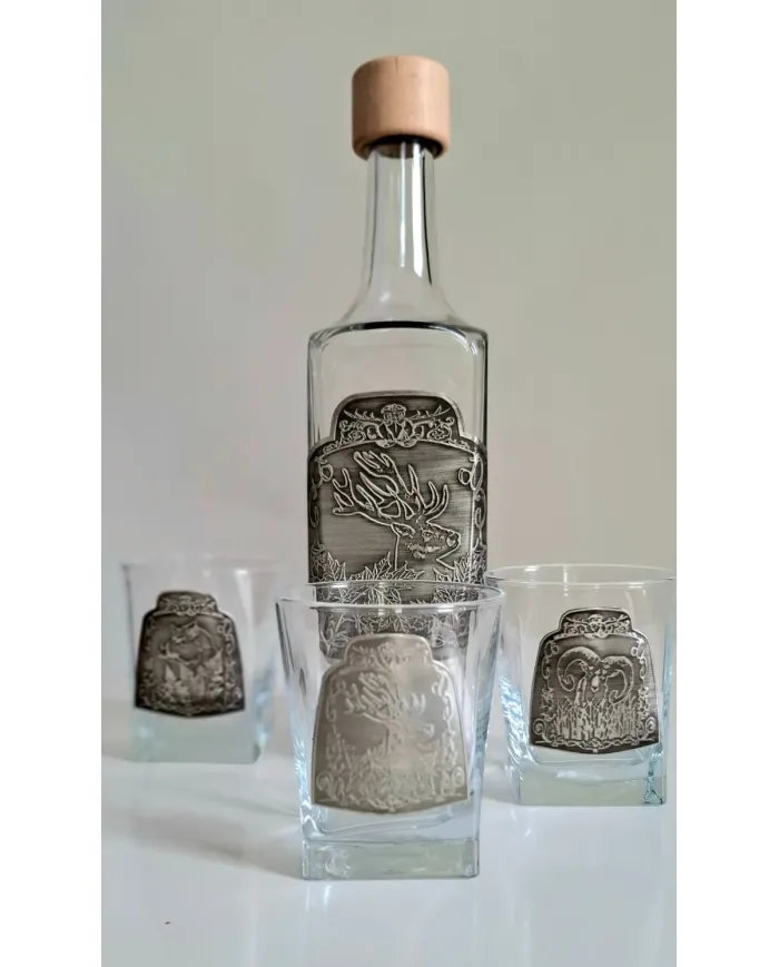 Szkło Jagerglass flaszka + szklanki na whisky 43