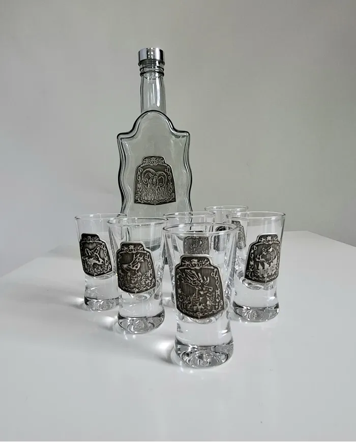 Szkło Jagerglass flaszka+kieliszki 31C