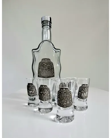 Szkło Jagerglass flaszka+kieliszki 31C