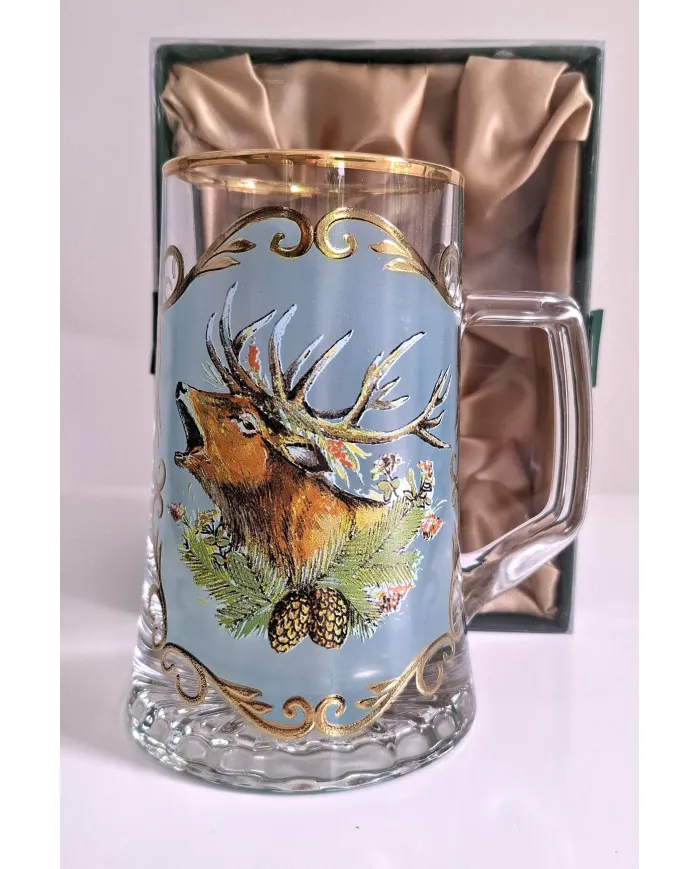 Szkło Jagerglass kufel malowany z jeleniem 99