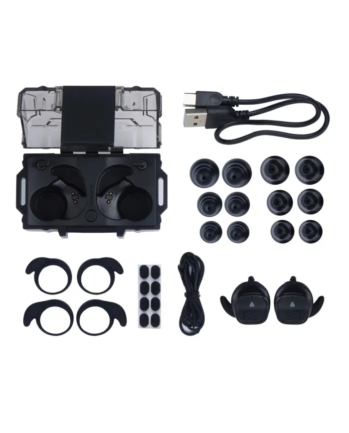 Earmor - Aktywne ochronniki słuchu M20T Pro - NRR 30 dB - Bluetooth 5.4 - Czarne - M20TPRO-BK