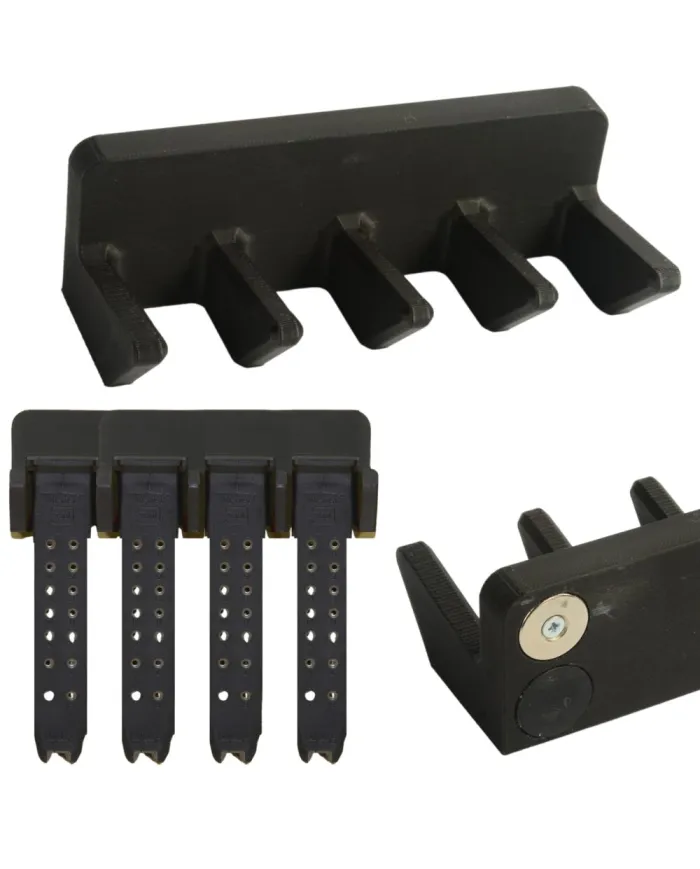 Uchwyt Magnetyczny na 4 Magazynki 9mm Wieszak do Szafy na Broń