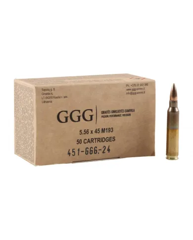 Amunicja kulowa GGG 223Rem/5,56x45mm FMJ 55grn/3,56g M193