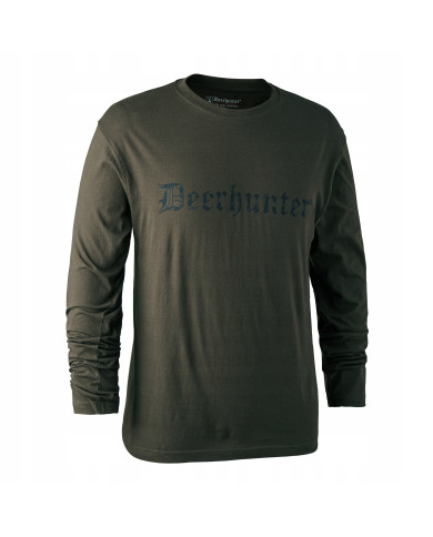 KOSZULKA DEERHUNTER LOGO T-SHIRT L/S BARK GREEN